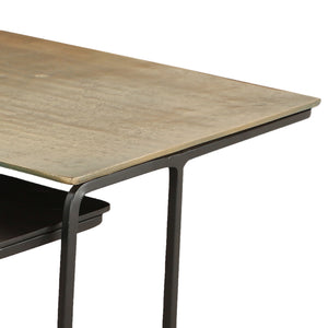 Worldwide Home Furnishings Bristol-3pc Nesting Accent Tables - Industrial Chic Design In Antique Gold & Black Finish Set Antique Gold,Black Cast Aluminum 501-855gl_Bk