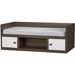 English Elm Sierra Ridge Twin Daybed with Drawer Storage Walnut Finish Farmhouse Two-tone Design B2733S00005