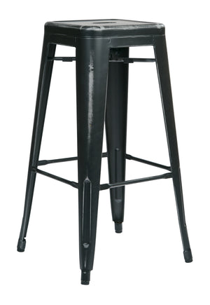 OSP Home Furnishings Bristow 30" Antique Metal Barstool Antique Black