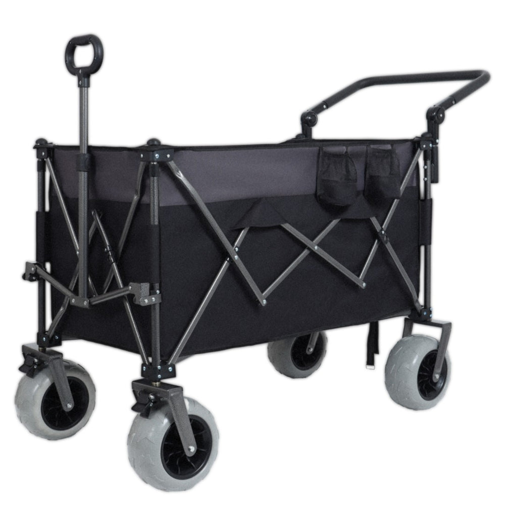 English Elm Multi-functional All-terrain Folding Wagon with Balloon Tires and 300l Outdoor Capacity W2932P317114