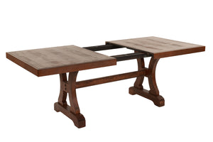 English Elm Oak Distressed 5pc Round Dining Set with Carved Cushioned Chairs and Server-Style Rustic Charm Oak 29 L x 29 W x 9 H B011S01668