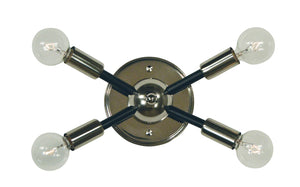 Framburg 4-light Simone Sconce - Unique American-made Vanity Lighting For A Playful And Stylish Home Decor Polished Nickel With Matte Black Accents Metal 5014 Pn/Mblack