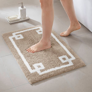 JLA Home Madison Park - Cotton Tufted Bath Rug Runner 24x72 - Plush OEKO-TEX Cotton, Skid-Resistant Backing, Machine Washable Taupe MP72-3566