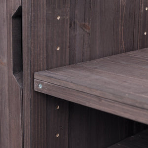 English Elm K&k 80.5 Inch Outdoor Kitchen Island Solid Fir Wood Stainless Steel Grill Cart Station Brown N707P392140Z