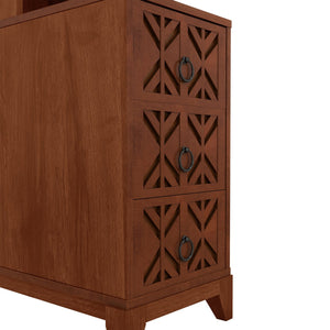 English Elm End Table With 3 Drawers & 2 Open Shelves - Stylish Walnut Corner Table With Power Outlet & Usb Ports W2593P289146