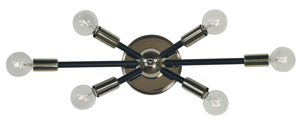 Framburg 6-light Simone Sconce - Unique Vanity Lighting Fixture Made In The Usa For A Playful Touch Polished Nickel With Satin Pewter Accents Metal 5016 Pn/Sp