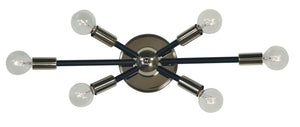 Framburg 6-light Simone Sconce - Unique Vanity Lighting Fixture Made In The Usa For A Playful Touch Polished Nickel With Matte Black Accents Metal 5015 Pn/Mblack