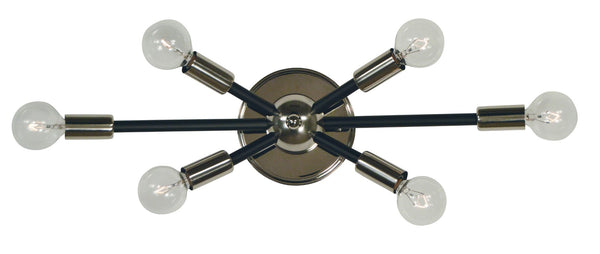 Framburg 6-light Simone Sconce - Unique Vanity Lighting Fixture Made In The Usa For A Playful Touch Polished Nickel With Matte Black Accents Metal 5015 Pn/Mblack