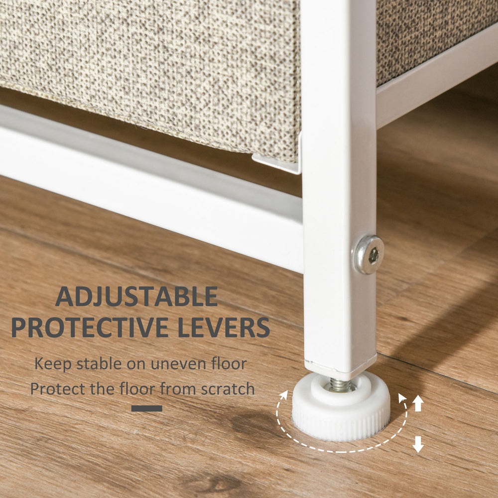 English Elm HOMCOM 7-Drawer Fabric Dresser Tower with Metal Frame, Space-Saving Organizer for Bedroom & Closet W2225P217729