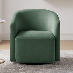 English Elm Ardena Swivel Barrel Chair with Durable Commercial-Grade Fabric, Pocket Coil Seat, 360° Swivel Comfort Green B050P322596