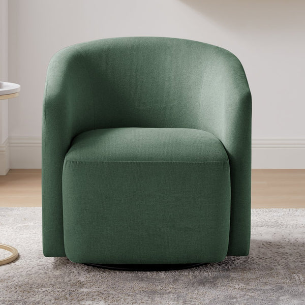 English Elm Ardena Swivel Barrel Chair with Durable Commercial-Grade Fabric, Pocket Coil Seat, 360° Swivel Comfort Green B050P322596