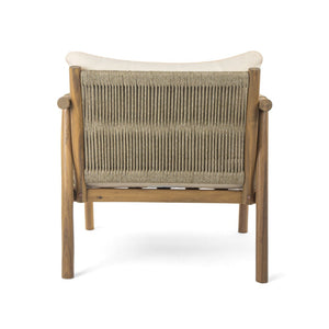 English Elm 28" Woven Outdoor Lounge Chair Solid Wood Frame Polyester Cushions Patio Garden N767P236617T