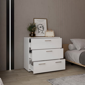 English Elm Dresser, 4-Drawer White Engineered Wood with Sturdy Legs, Modern Compact Design, Eco-Certified Safety B097P369418