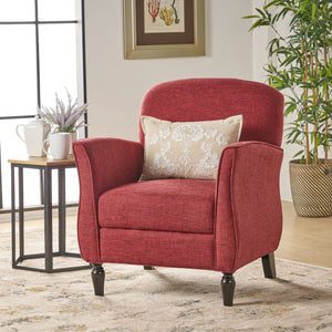 English Elm Christopher Knight Home® - CHAIR modern fabric lounge seat with compact 28.5x28.25x20.75 in dimensions, cozy supportive design Red 63566.00CRNBRYTWD