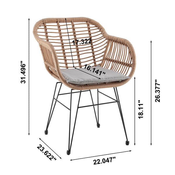 English Elm Antibes 3-Piece Modern Outdoor Conversation Set For Patios With Stylish Tan And Gray Cushions B365P398238