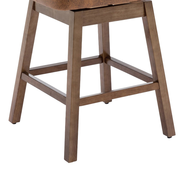 English Elm United We Win Quilted Microsuede Swivel Barstool with Wood Legs and Gold Rivet Trim W1568P361710