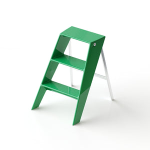 English Elm Home Foldable Ladder Frame multi-use ABS+Steel stool side table bookshelf anti-slip compact stand Olive Green W3318P308257