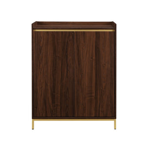 English Elm Walker Edison - Contemporary Minimalist 2-Door Accent Cabinet – Dark Walnut