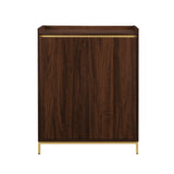 Walker Edison - Contemporary Minimalist 2-Door Accent Cabinet – Dark Walnut