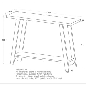 Worldwide Home Furnishings Volsa-console Table - Elegant Mango Wood Design With 2-tier Storage For Home Décor & Organization Reclaimed Solid Wood 502-118gyw