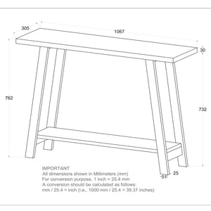 Worldwide Home Furnishings Volsa-console Table - Elegant Mango Wood Design With 2-tier Storage For Home Décor & Organization Walnut Solid Wood 502-118wal