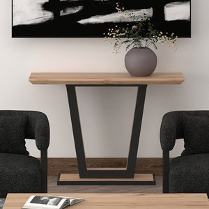 Worldwide Home Furnishings Forna-console Table - Stylish Natural Wood And Black Metal Design For Hallway Or Living Room Decor Natural,Black Engineered Wood,Metal 502-161nat