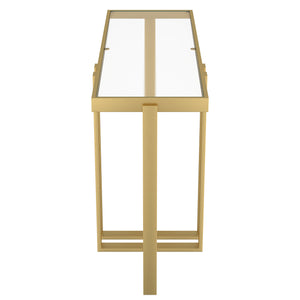 Worldwide Home Furnishings Paxton-console Table - Elegant Gold Finish With Clear Glass Top For Modern Living Room Décor Brushed Gold Metal,Glass 502-167gl