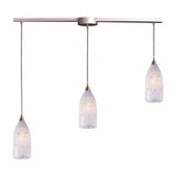 Verona 36'' Wide 3-Light Pendant - Satin Nickel with Snow White Glass 502-3L-SW Elk Lighting