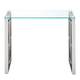 !nspire Eros Console/Desk Silver Stainless Steel/Glass