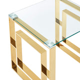 !nspire Eros Console/Desk Gold Stainless Steel/Glass