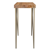 !nspire Madox Console Table Natural Natural/Aged Gold Solid Wood/Iron