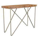 !nspire Madox Console Table Natural Natural/Aged Gold Solid Wood/Iron