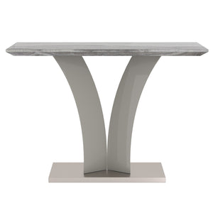 Worldwide Home Furnishings Napoli-console Table - Modern Marble Look, Stylish Grey Finish With Geometric Base For Any Space Light Grey Faux Marble,Stainless Steel 502-545gy