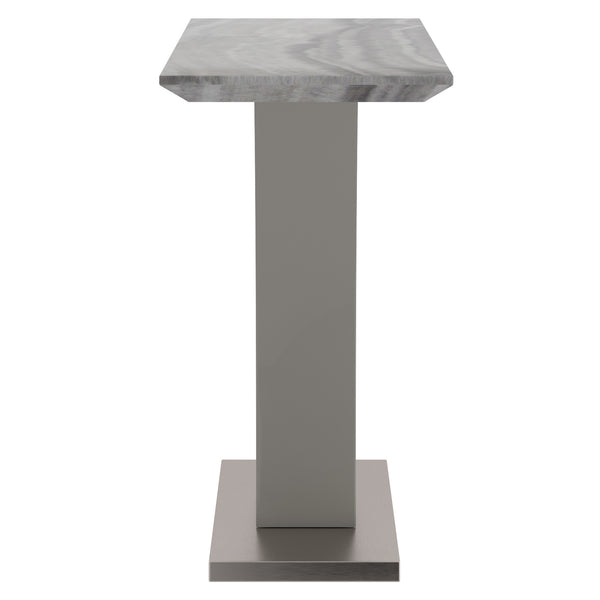 Worldwide Home Furnishings Napoli-console Table - Modern Marble Look, Stylish Grey Finish With Geometric Base For Any Space Light Grey Faux Marble,Stainless Steel 502-545gy