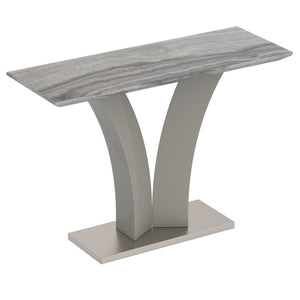 !nspire Napoli Console Table Grey Light Grey Faux Marble/Stainless Steel