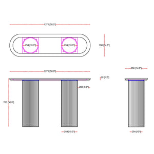 Worldwide Home Furnishings Jilsa-console Table - Exquisite Mango Wood & Beveled Marble Top For Elegant Home Décor Style Walnut,White Solid Wood,Marble 502-551wal