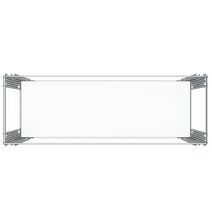 Worldwide Home Furnishings Estrel-console Table – Contemporary Art-deco Design With Polished Metal Frame And Glass Display Storage Silver Metal,Glass 502-630ch