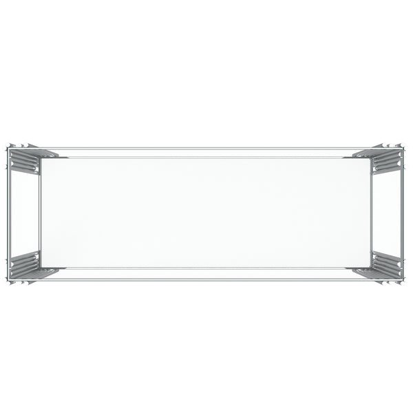 Worldwide Home Furnishings Estrel-console Table – Contemporary Art-deco Design With Polished Metal Frame And Glass Display Storage Silver Metal,Glass 502-630ch