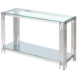 !nspire Estrel Console Table Silver Metal/Glass