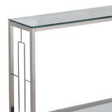 !nspire Athena Console Table Chrome Chrome Metal/Glass