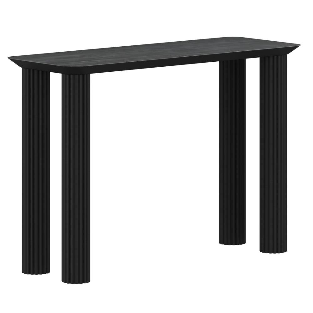 Worldwide Home Furnishings Sangra-console Table - Chic Solid Mango Wood Design With Reeded Legs For A Stylish Home Accent Black Solid Wood 502-751blk