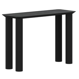 Worldwide Home Furnishings Sangra-console Table - Chic Solid Mango Wood Design With Reeded Legs For A Stylish Home Accent Black Solid Wood 502-751blk