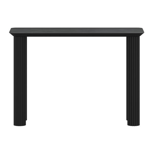 Worldwide Home Furnishings Sangra-console Table - Chic Solid Mango Wood Design With Reeded Legs For A Stylish Home Accent Black Solid Wood 502-751blk