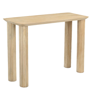 Worldwide Home Furnishings Sangra-console Table - Chic Solid Mango Wood Design With Reeded Legs For A Stylish Home Accent Natural Solid Wood 502-751nat