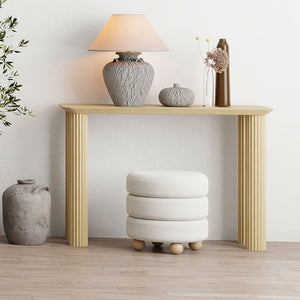 Worldwide Home Furnishings Sangra-console Table - Chic Solid Mango Wood Design With Reeded Legs For A Stylish Home Accent Natural Solid Wood 502-751nat