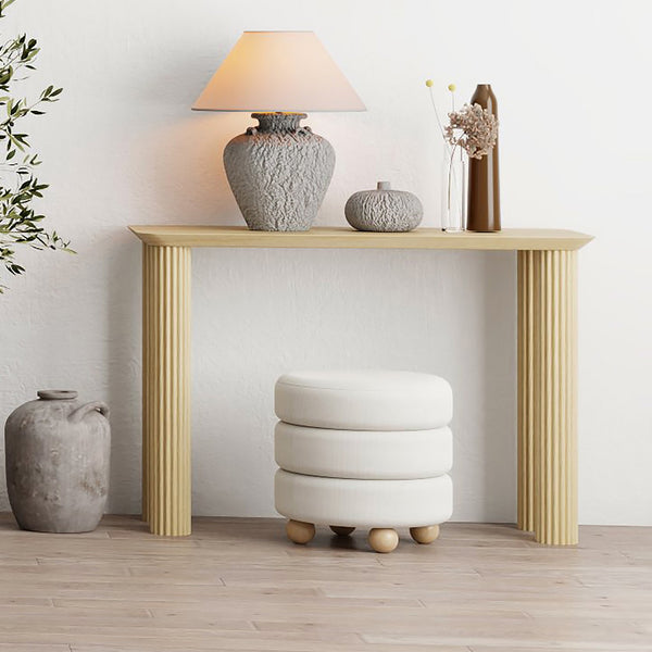 Worldwide Home Furnishings Sangra-console Table - Chic Solid Mango Wood Design With Reeded Legs For A Stylish Home Accent Natural Solid Wood 502-751nat
