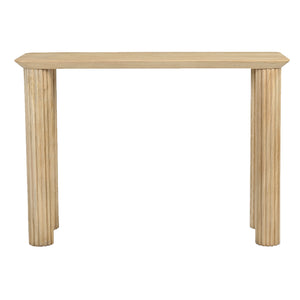 Worldwide Home Furnishings Sangra-console Table - Chic Solid Mango Wood Design With Reeded Legs For A Stylish Home Accent Natural Solid Wood 502-751nat