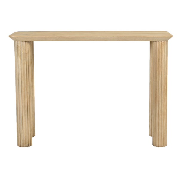Worldwide Home Furnishings Sangra-console Table - Chic Solid Mango Wood Design With Reeded Legs For A Stylish Home Accent Natural Solid Wood 502-751nat