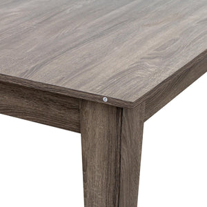 English Elm Dining Extendable Table 106.5" Long Family Dining Table for Small Spaces Melamine Woodgrain Top Dark Oak W331S00176