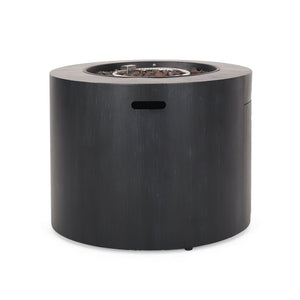 English Elm Circular Powder Coated Iron Propane Fire Pit 50000 Btu Outdoor Patio Gatherings N772P405046B
